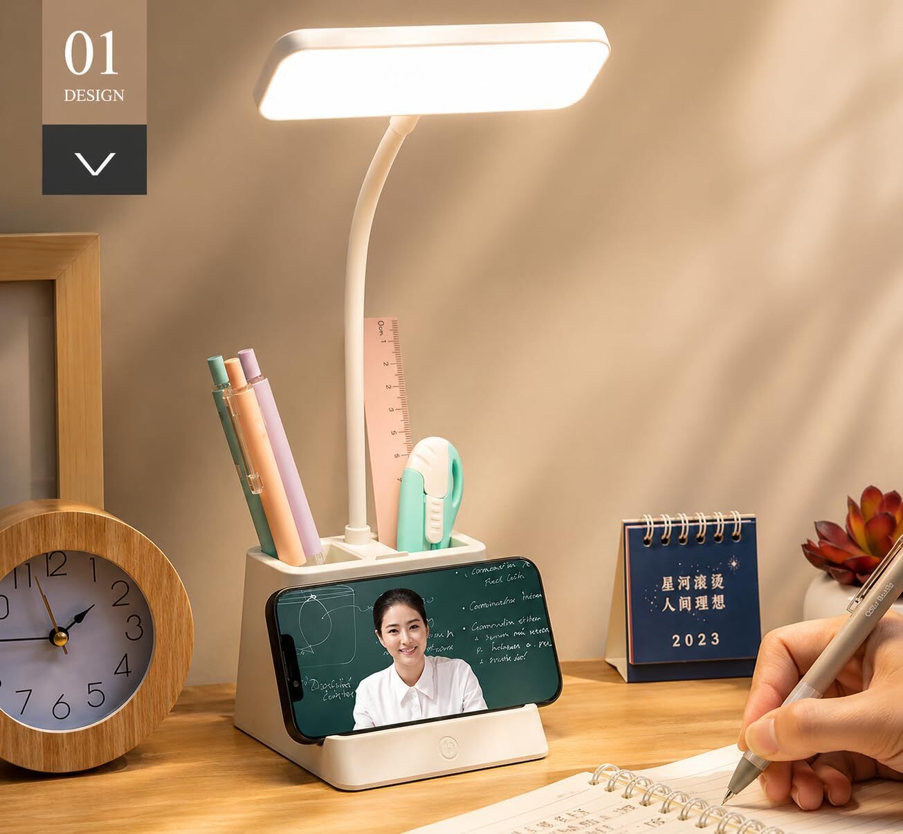taskbright 3-in-1 Touch Control LED Desk Lamp with Phone Holder for Students Study Lamp-picture-31