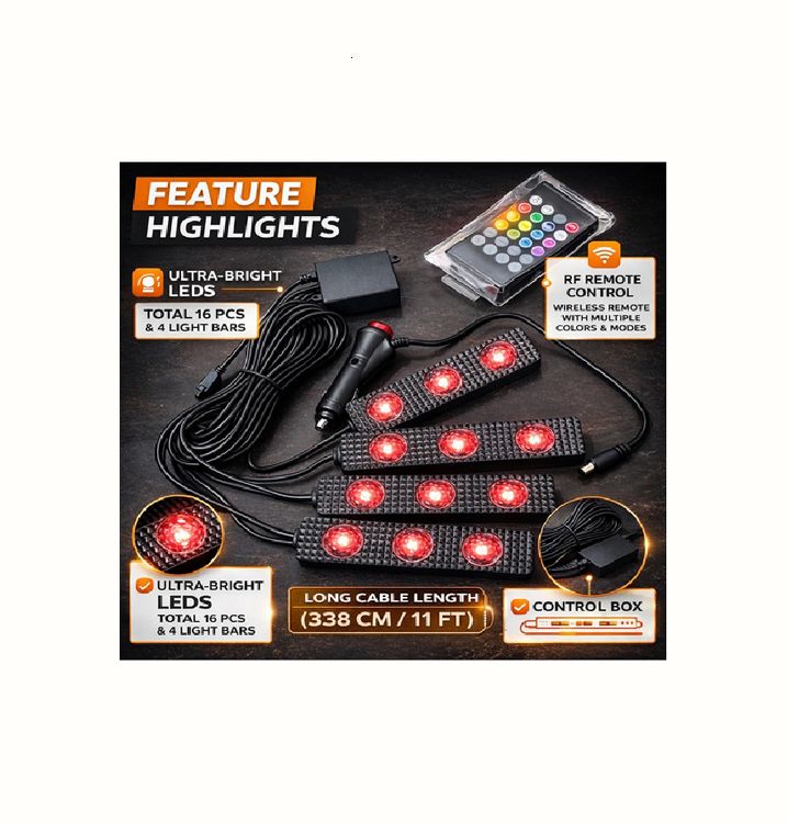 xzrtz 4 in 1 Car Interior LED Atmosphere Star Light RGB Music Lamp Remote X353 Car Dash Indicator Lamp-picture-23