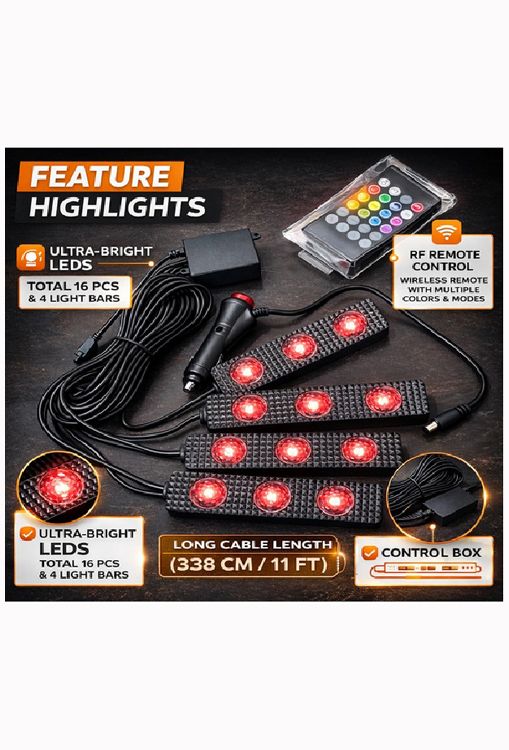 xzrtz 4 in 1 Car Interior LED Atmosphere Star Light RGB Music Lamp Remote X492 Car Dash Indicator Lamp-picture-12