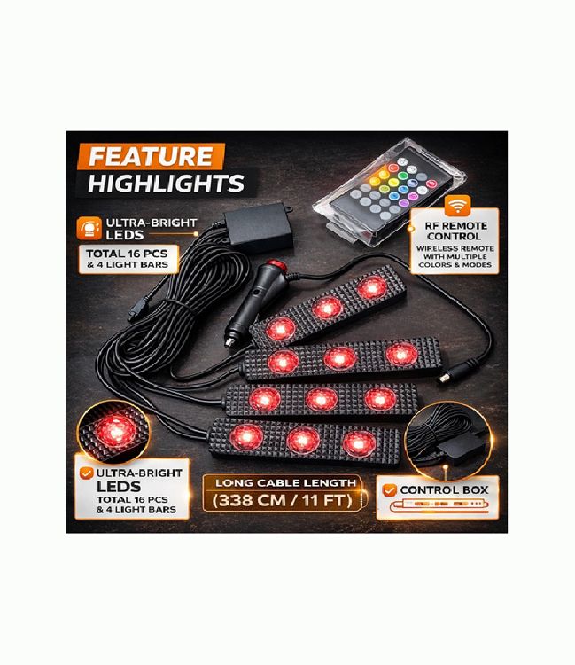 xzrtz 4 in 1 Car Interior LED Atmosphere Star Light RGB Music Lamp Remote X412 Car Dash Indicator Lamp-picture-25