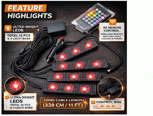 xzrtz 4 in 1 Car Interior LED Atmosphere Star Light RGB Music Lamp Remote X70 Car Dash Indicator Lamp-picture-10