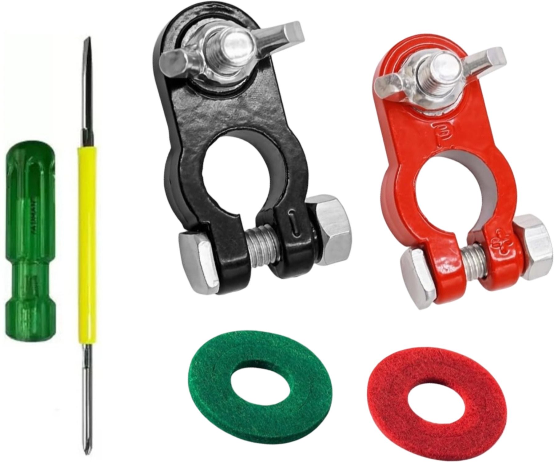 toolbux Battery Terminal Connectors Positive Negative Clamps Quick Release Set 1 Car Dash Switch Panel-picture-29
