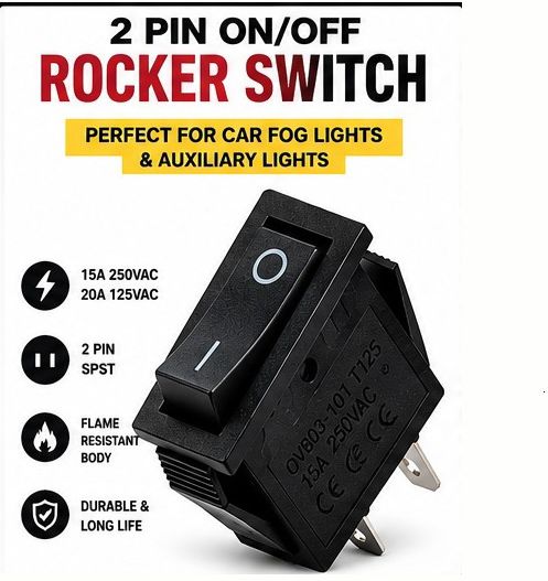AC 15A 250V 20A 125V 2 Pin ON OFF Rocker Switch Black Pack 1 X177 1 Car Dash Switch Panel-image-45