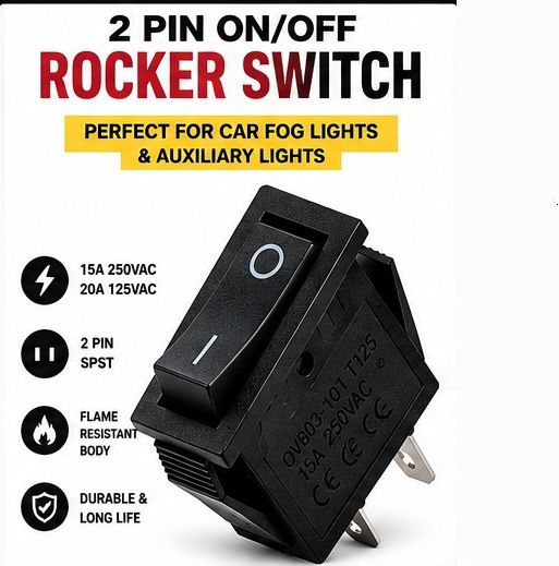 AC 15A 250V 20A 125V 2 Pin ON OFF Rocker Switch Black Pack 1 X281 1 Car Dash Switch Panel-image-14