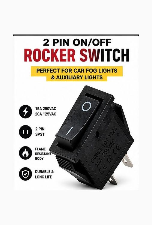 AC 15A 250V 20A 125V 2 Pin ON OFF Rocker Switch Black Pack 1 X44 1 Car Dash Switch Panel-image-17