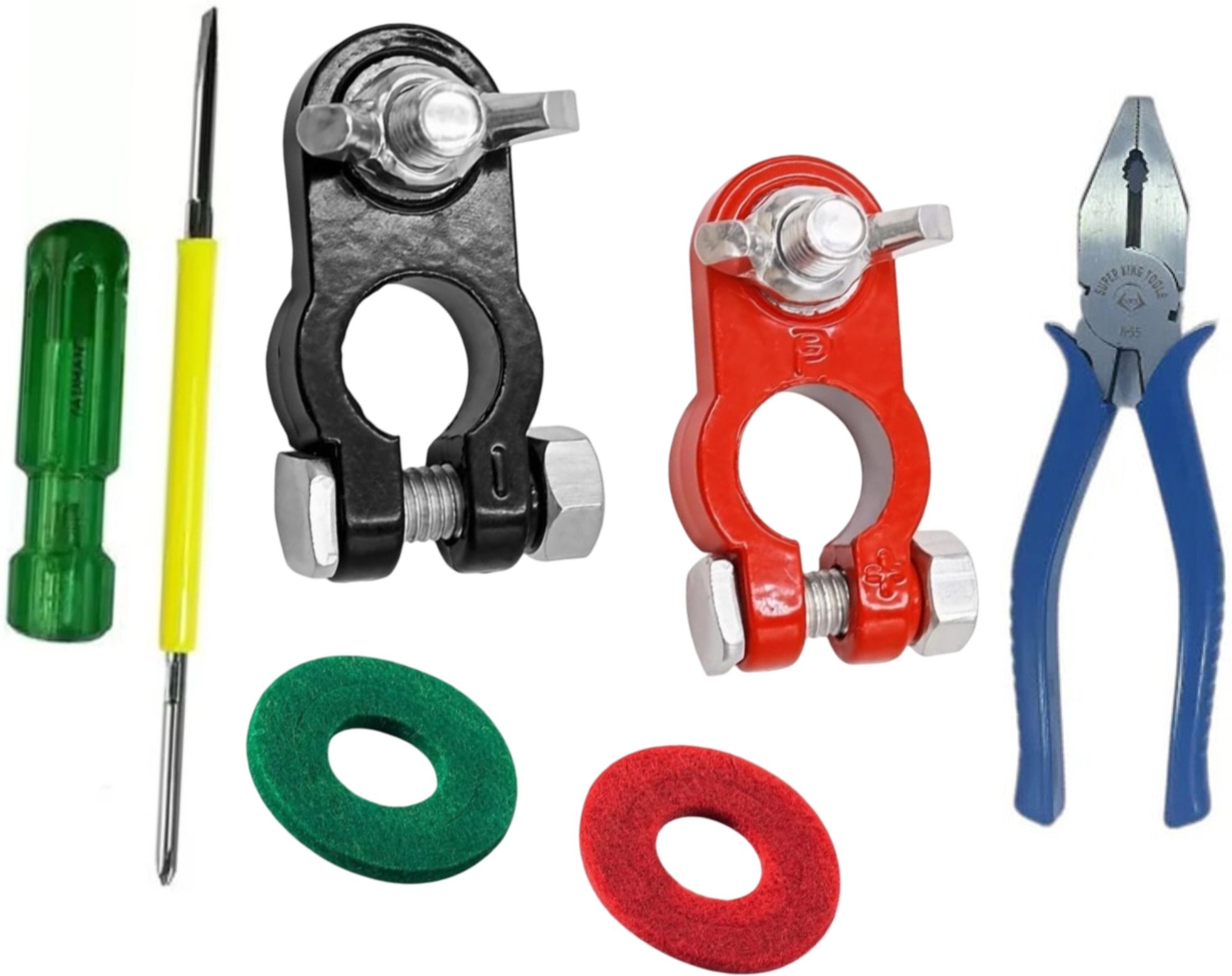 toolbux Car Battery Terminal Connectors Quick Release Heavy Duty Clamps 1 Car Dash Switch Panel-picture-34