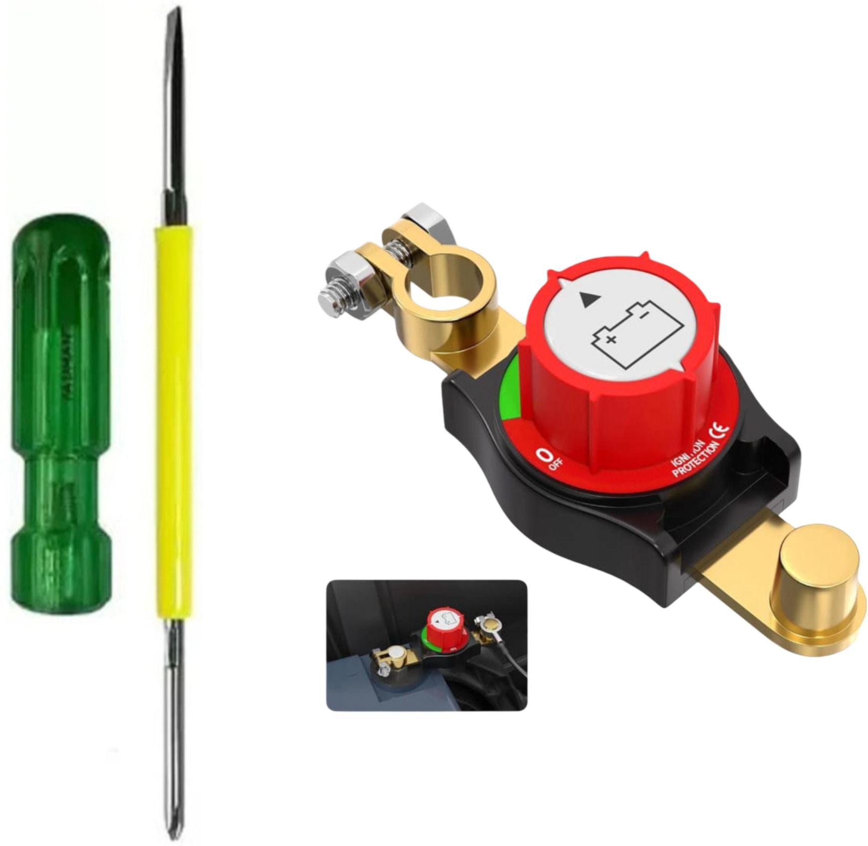 toolbux Battery Disconnect Switch 12V-48V On Off Battery Isolator for Cars & Trucks 1 Car Dash Switch Panel-picture-11