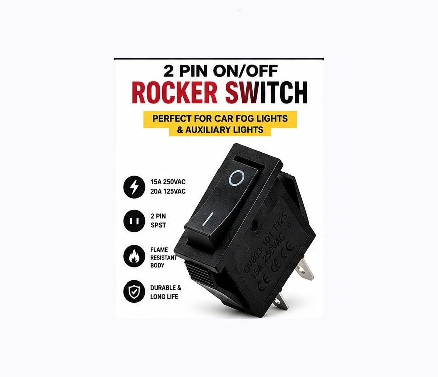 AC 15A 250V 20A 125V 2 Pin ON OFF Rocker Switch Black Pack 1 X379 1 Car Dash Switch Panel-image-16