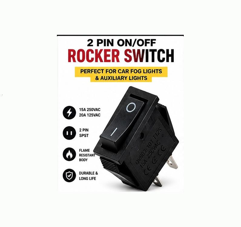 AC 15A 250V 20A 125V 2 Pin ON OFF Rocker Switch Black Pack 1 X255 1 Car Dash Switch Panel-image-48