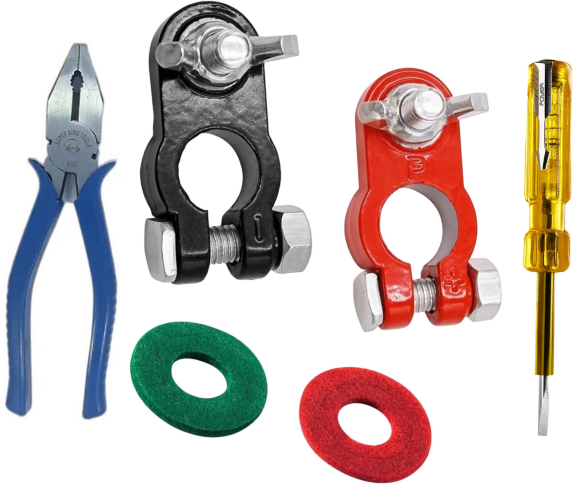 toolbux Quick Release Battery Terminal Connectors Heavy Duty Clamps for Vehicles 1 Car Dash Switch Panel-picture-30