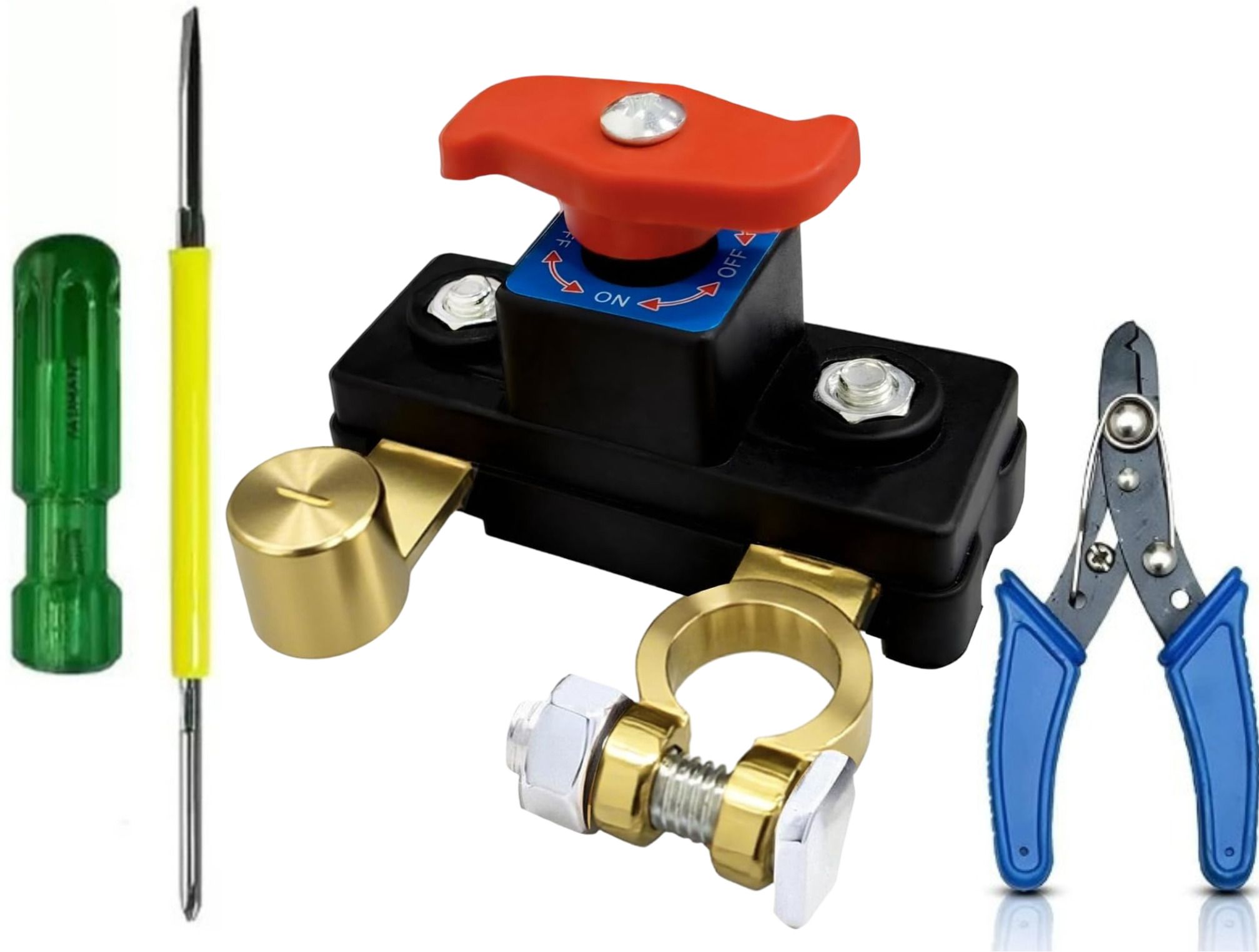 toolbux Manual Battery Cut Off Isolator Switch for 12V 24V Vehicle Systems 1 Car Dash Switch Panel-picture-8