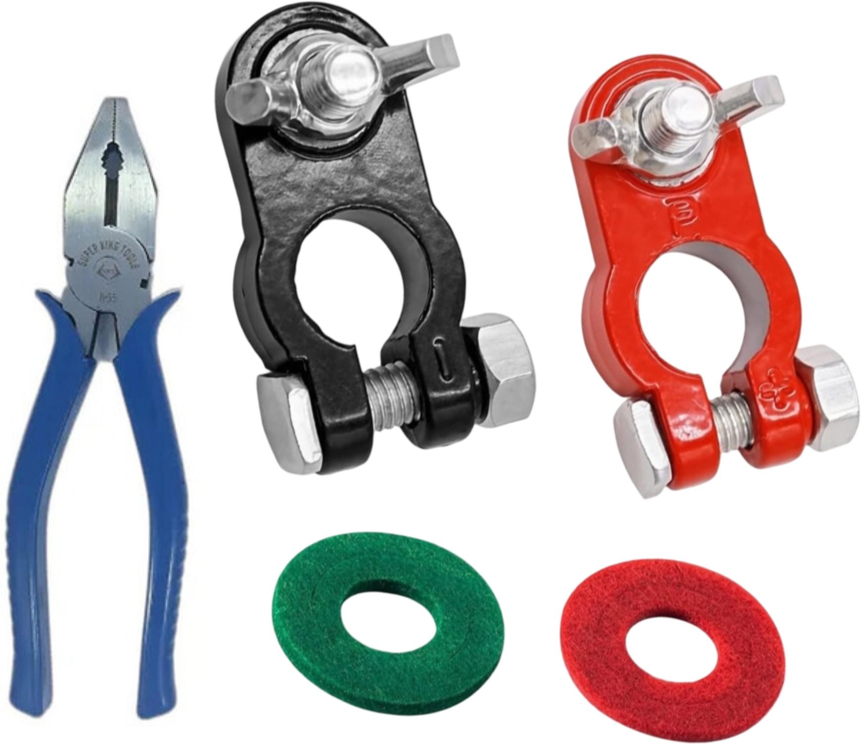 toolbux Car Battery Terminal Connectors Heavy Duty Clamps Quick Release 2 Pack Set 1 Car Dash Switch Panel-picture-37