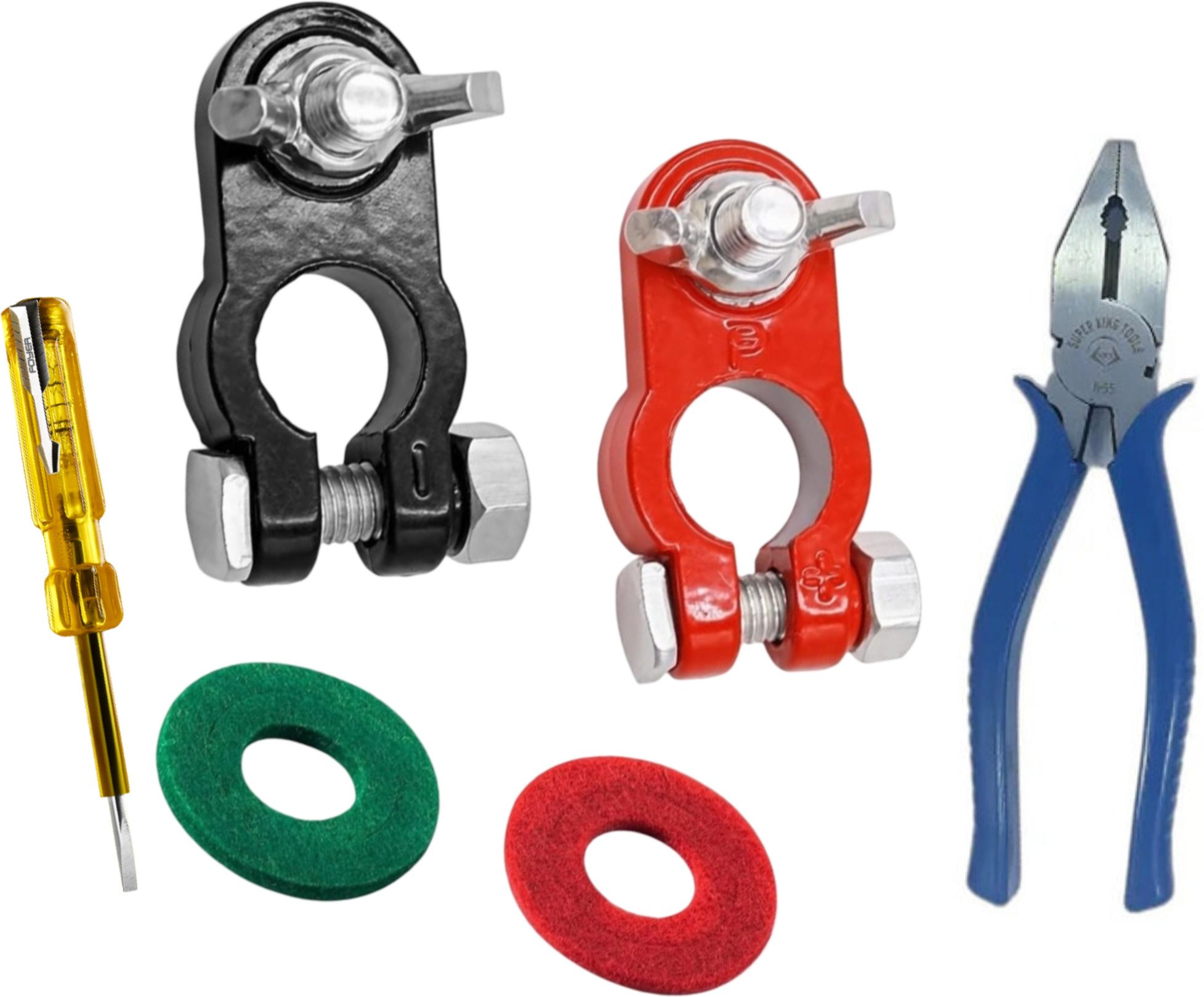 toolbux Heavy Duty Battery Terminal Connectors Quick Release Clamps for Cars RV 1 Car Dash Switch Panel-picture-42