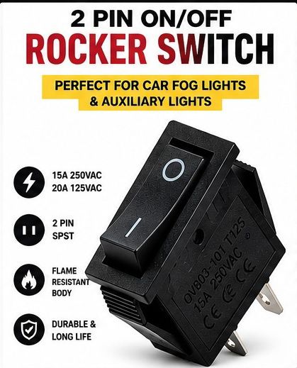 AC 15A 250V 20A 125V 2 Pin ON OFF Rocker Switch Black Pack 1 X41 1 Car Dash Switch Panel-image-41