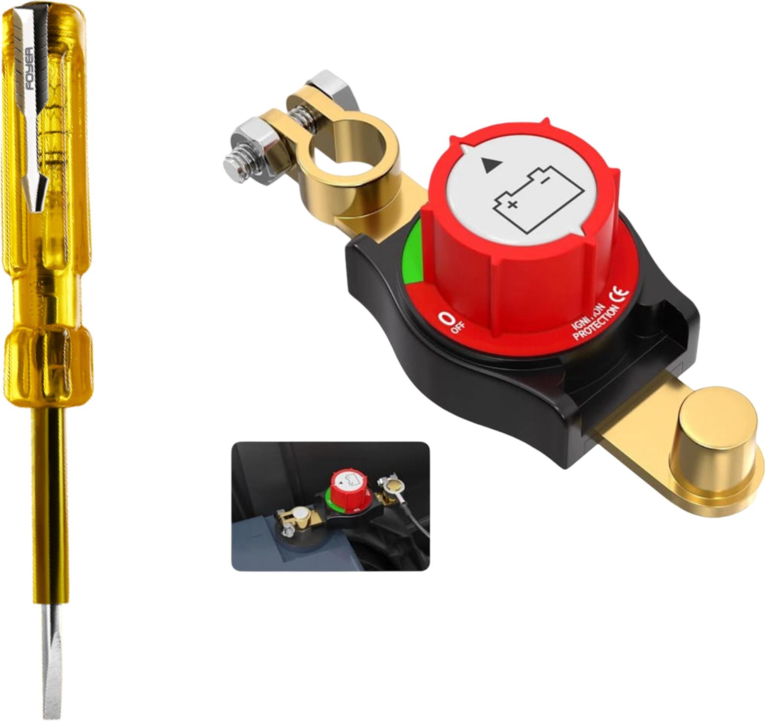 toolbux 12V-48V Battery Disconnect Switch for Car Truck RV Boat Battery Master Switch 1 Car Dash Switch Panel-picture-39