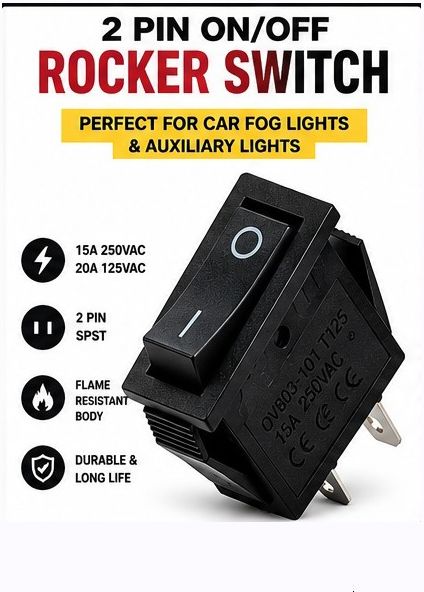 AC 15A 250V 20A 125V 2 Pin ON OFF Rocker Switch Black Pack 1 X431 1 Car Dash Switch Panel-image-30