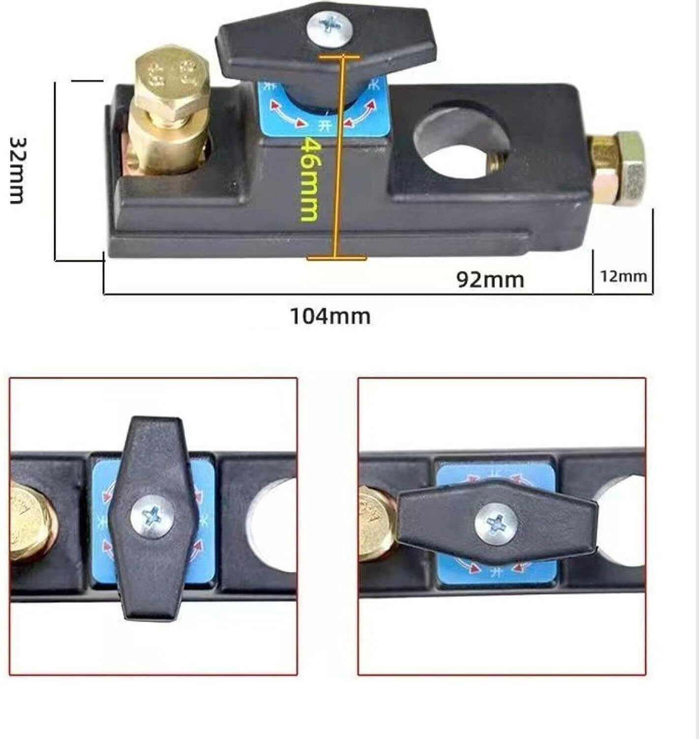 toolbux Heavy Duty Car Battery Disconnect Switch Manual Cut Off 12V/24V Switch 1 Car Dash Switch Panel-picture-4