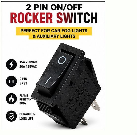 AC 15A 250V 20A 125V 2 Pin ON OFF Rocker Switch Black Pack 1 X305 1 Car Dash Switch Panel-image-34