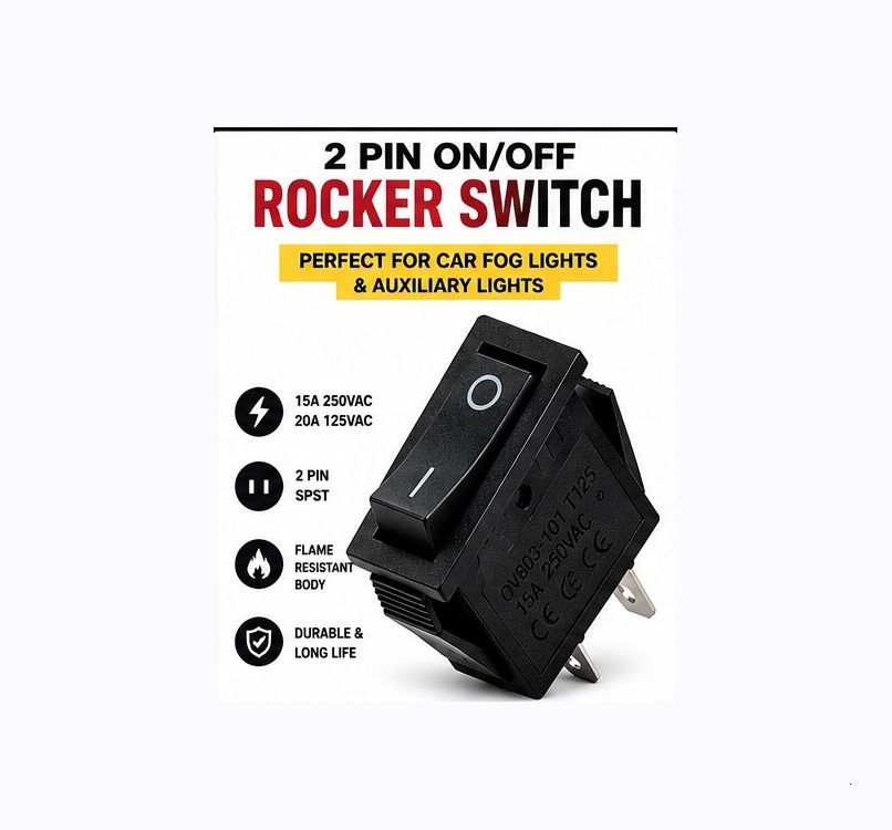 AC 15A 250V 20A 125V 2 Pin ON OFF Rocker Switch Black Pack 1 X345 1 Car Dash Switch Panel-image-40