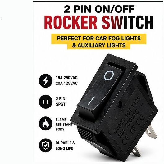 AC 15A 250V 20A 125V 2 Pin ON OFF Rocker Switch Black Pack 1 X260 1 Car Dash Switch Panel-image-43