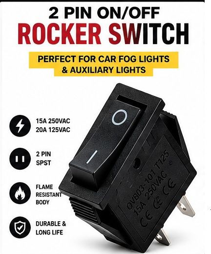 AC 15A 250V 20A 125V 2 Pin ON OFF Rocker Switch Black Pack 1 X139 1 Car Dash Switch Panel-image-18
