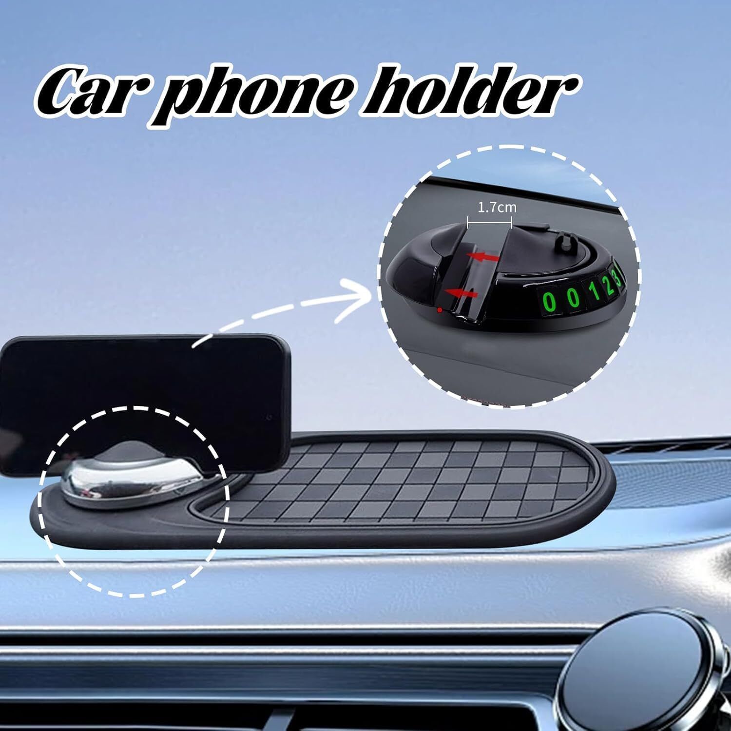 chromoto Mobile Phone Stand for Cars | Vehicle Dash Grip Pad Mobile Phone Stand for Cars | Vehicle Dash Grip Pad Car Dashboard Cover-picture-11