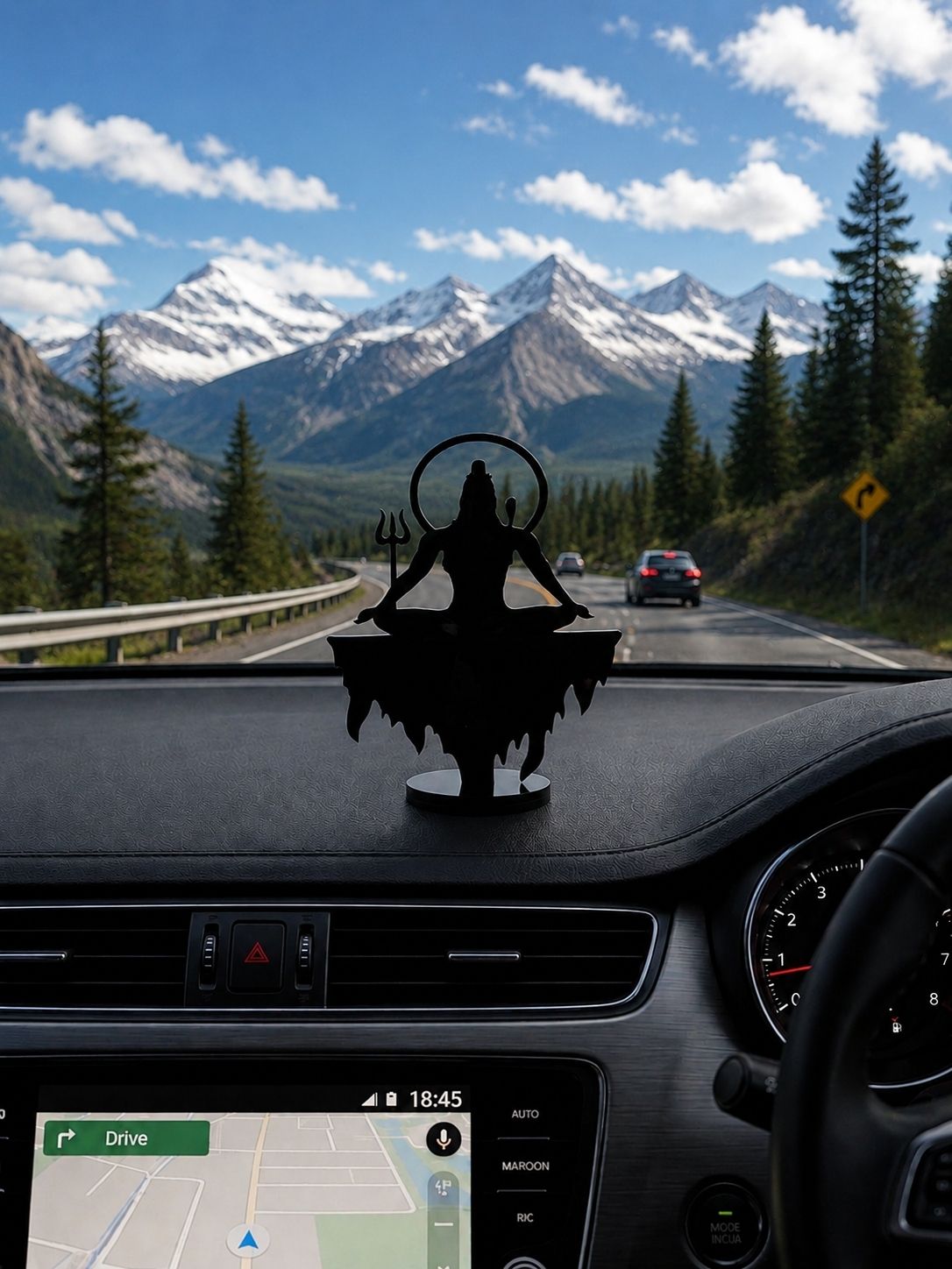 rajshila The Mahadev Adiyogi Statue For Car Dashboard Decorative Showpiece Car Dashboard Cover-picture-10