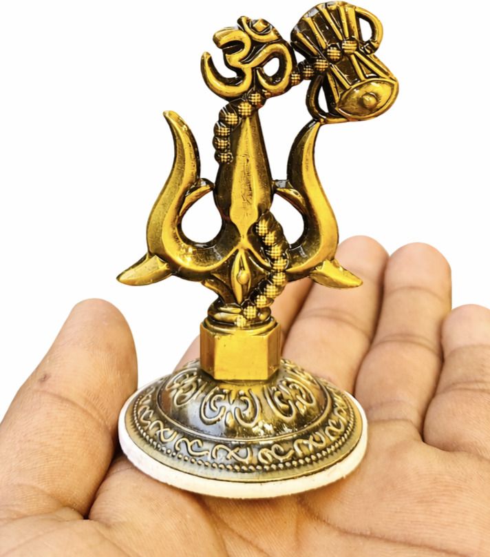 Trishul car dashboard Metal trishul with artificial mala damroo Car Dashboard Cover
