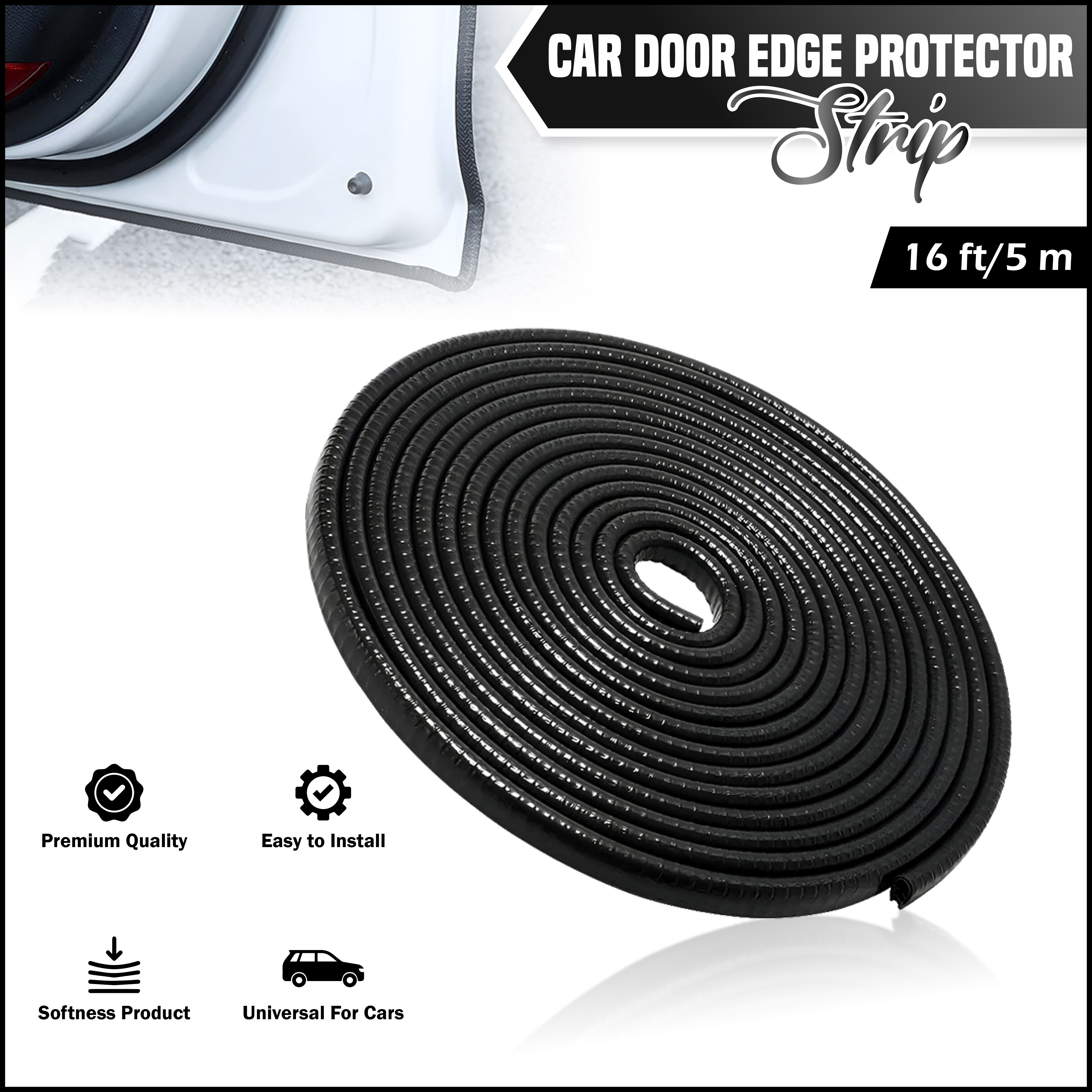 oberoi's traders Universal Car Door Edge Protector Guard Black Rubber U Shape Trim Seal Strip | Car Beading Roll For Door, Trunk, Bonnet, Hood, Window Sill-picture-37
