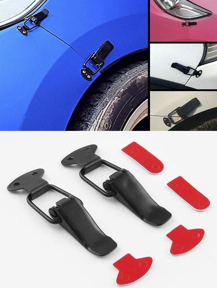 2 Pcs Hood Boot Bonnet Bumper Toggle Fastener Hook Locking Hasp Catch Clip Guard Locking Carabiner-image-6