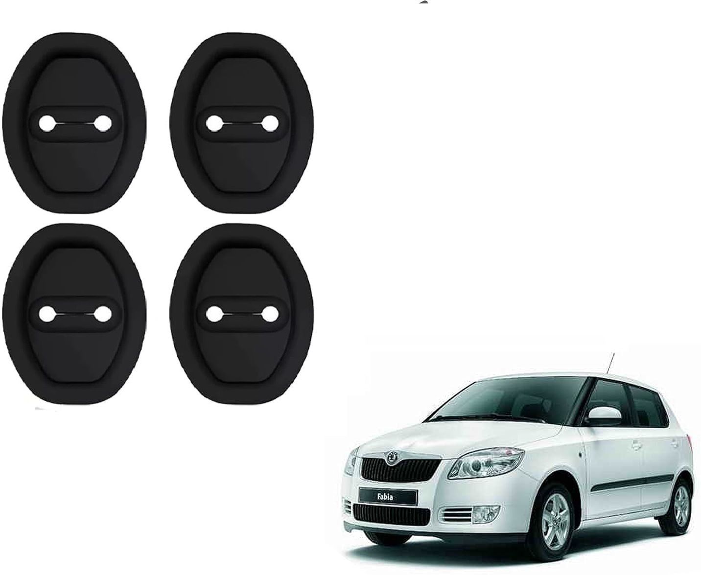 roshneer enterprises DOOR Lock Protector Silicone Rubber Latch Cover For SKODA FABIA-011 Car Door Lock Actuator-picture-18
