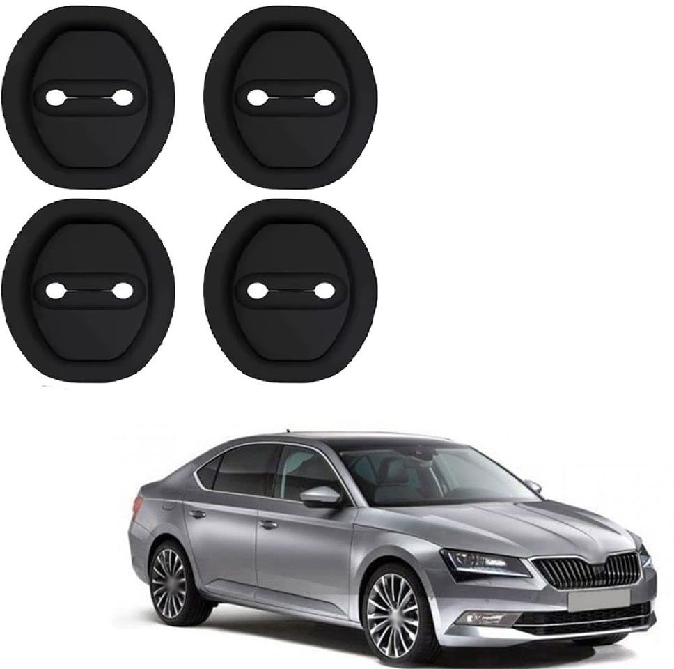 roshneer enterprises DOOR Lock Protector Silicone Rubber Latch Cover For SKODA SUPERB-011 Car Door Lock Actuator-picture-21
