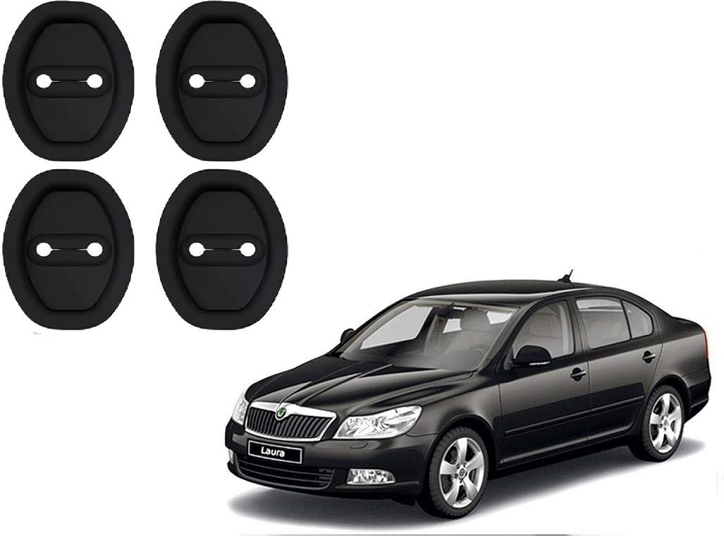 DOOR Lock Protector Silicone Rubber Latch Cover For SKODA LAURA-011 Car Door Lock Actuator-image-12