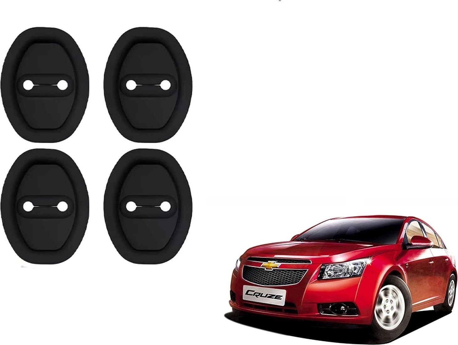 DOOR Lock Protector 4 PCS Silicone Rubber Latch Cover For Chevrolet CRUZE 01` Car Door Lock Actuator-image-13