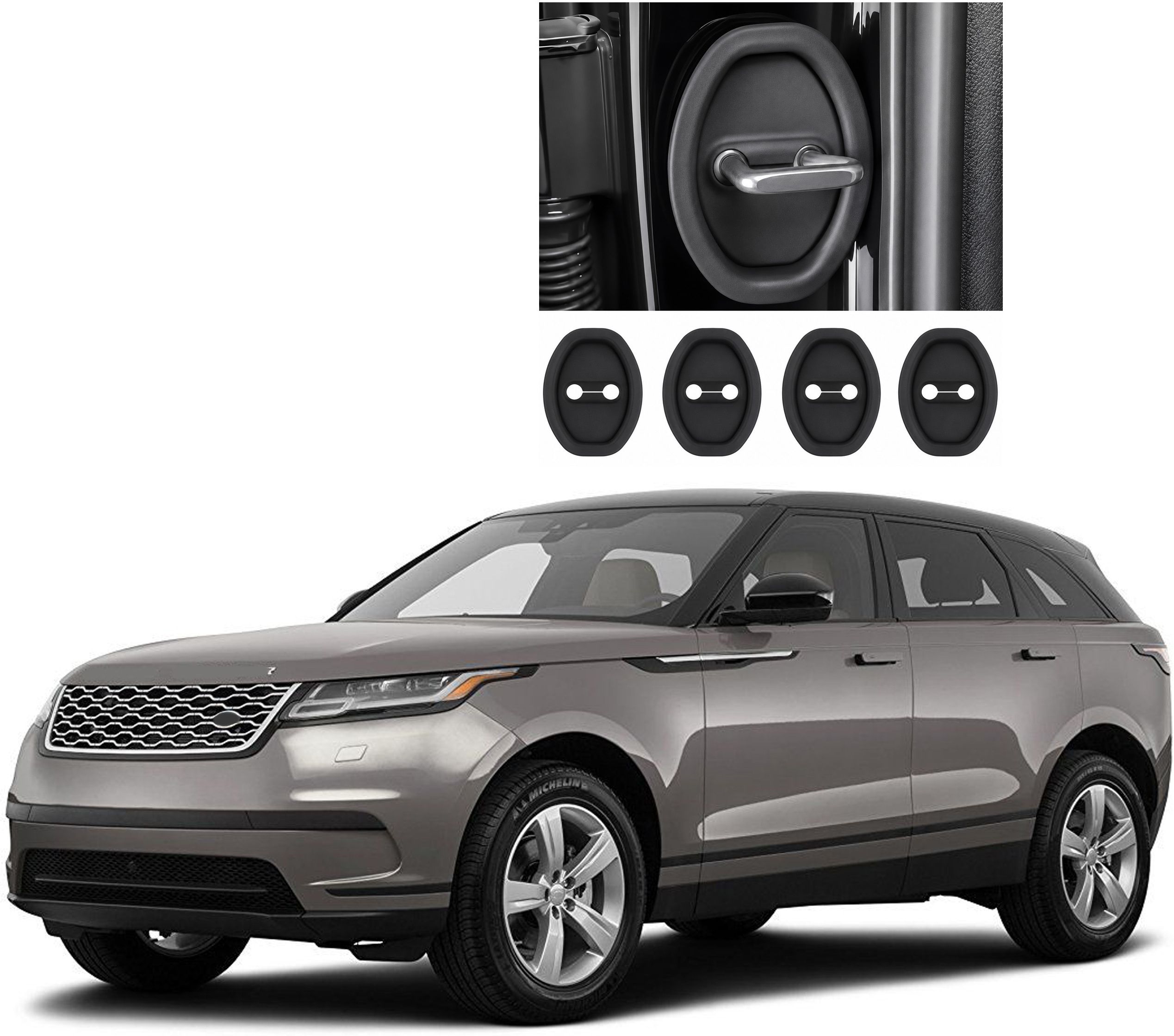Car Door Lock Cover Silicone Door Lock Buckle Protector For Range Rover Velar Car Door Lock Actuator-image-42