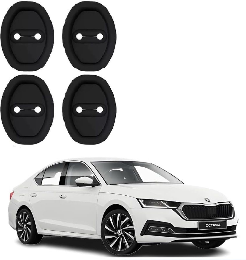 roshneer enterprises DOOR Lock Protector Silicone Rubber Latch Cover For SKODA OCTAVIA-011 Car Door Lock Actuator-picture-15