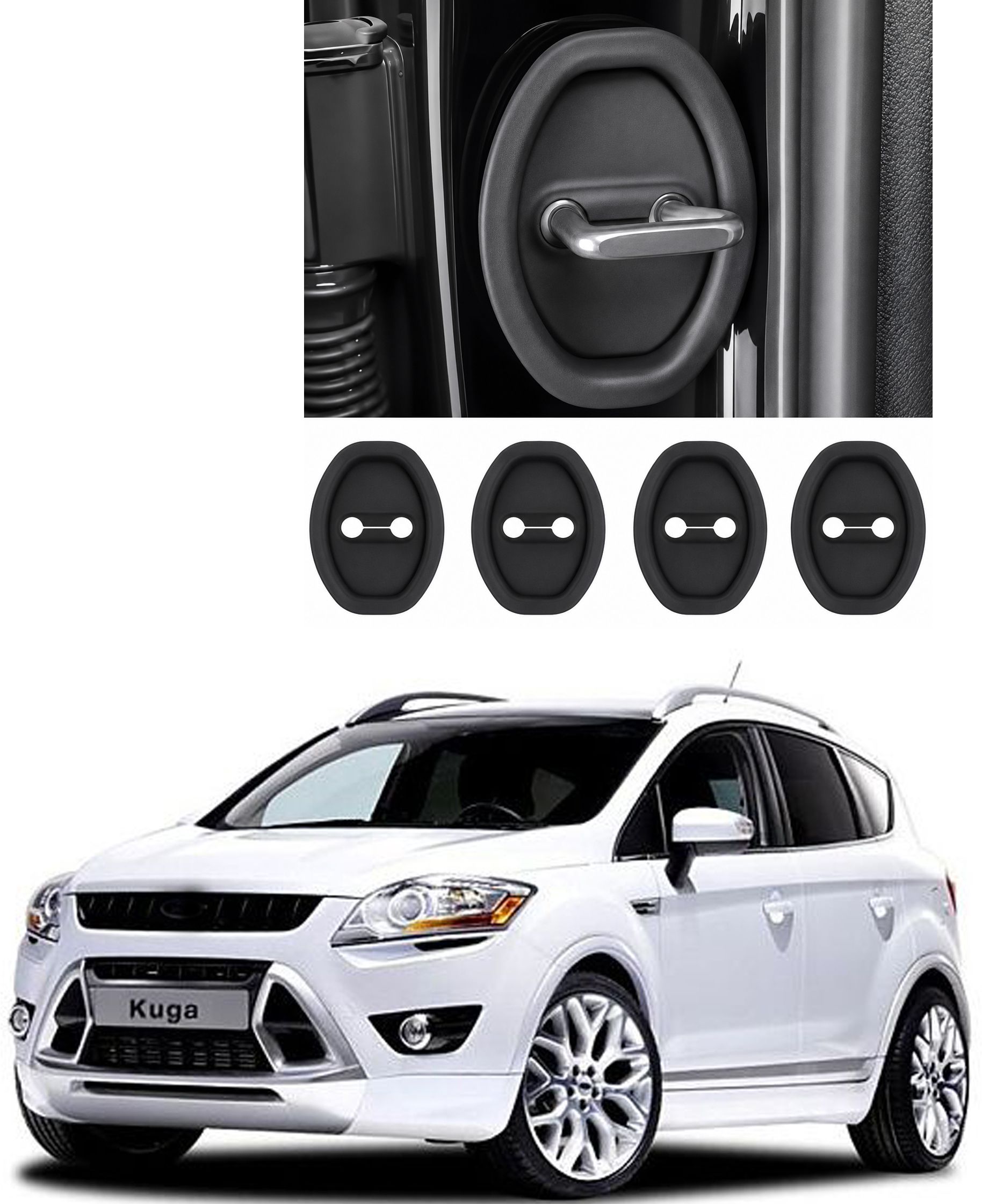 Car Door Lock Cover Silicone Door Lock Buckle Protector For Kuga Car Door Lock Actuator-image-20