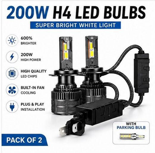H4 LED Headlight Bulb Crystal White Super Bright Pack of 2 X112 Car Fancy Lights-image-46