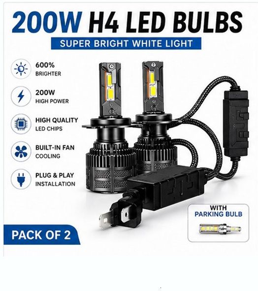 H4 LED Headlight Bulb Crystal White Super Bright Pack of 2 X422 Car Fancy Lights-image-49