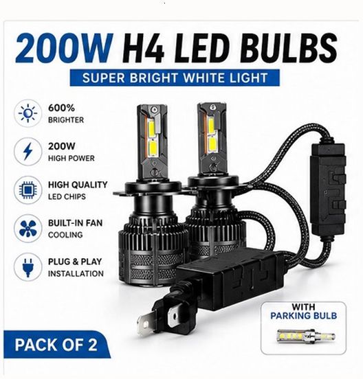 H4 LED Headlight Bulb Crystal White Super Bright Pack of 2 X398 Car Fancy Lights-image-44