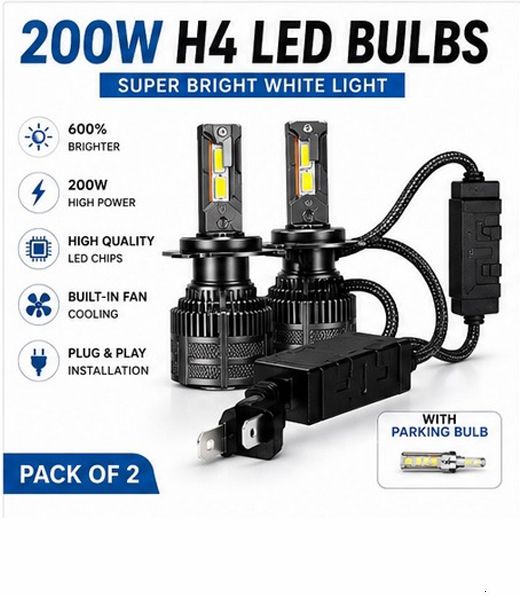 H4 LED Headlight Bulb Crystal White Super Bright Pack of 2 X18 Car Fancy Lights-image-43