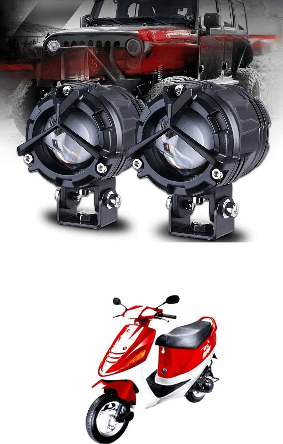 Y Shape Style Laser Beam Mini Driving Fog Light Bike LED Yellow/White SG1 Car Fancy Lights-image-7