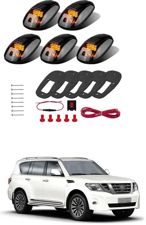 5pcs Amber Yellow LED Cab Roof Top Marker Running With Pat-rol Car Fancy Lights-image-1