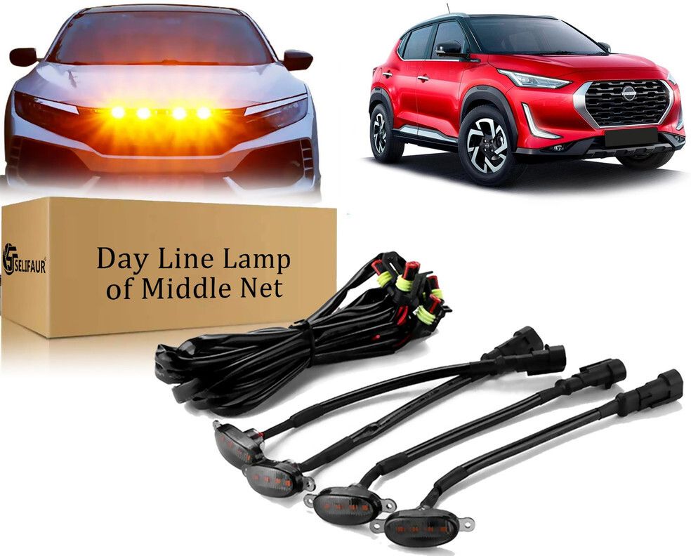 selifaur B2L307 High-Quality ABS Smoked LED Front Grille Running Light For Magnite Car Fancy Lights-picture-18