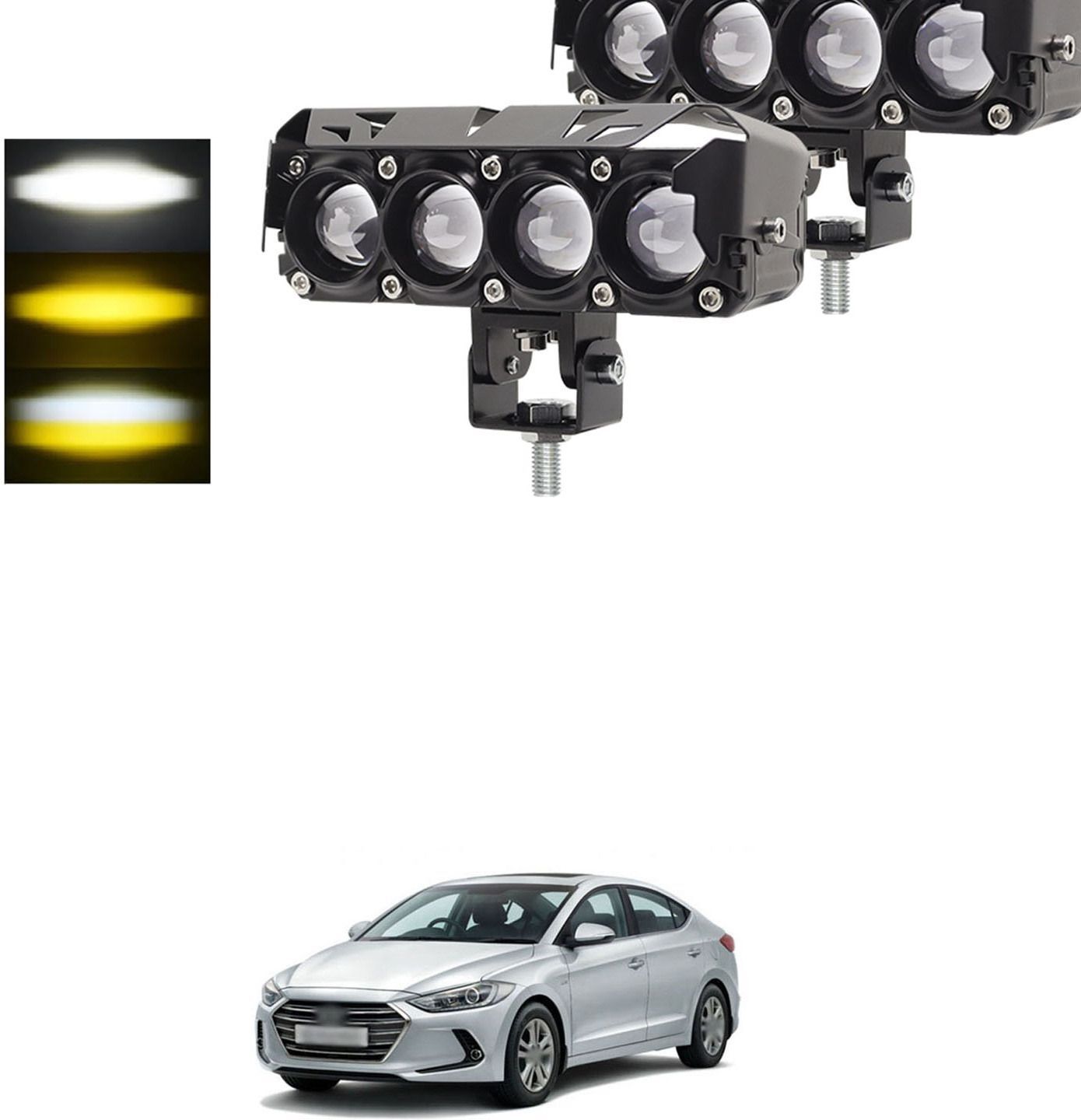 Universal 5 inch LED Driving Fog Lights 120W White and Amber LED Projector sg420 Car Fancy Lights-image-27