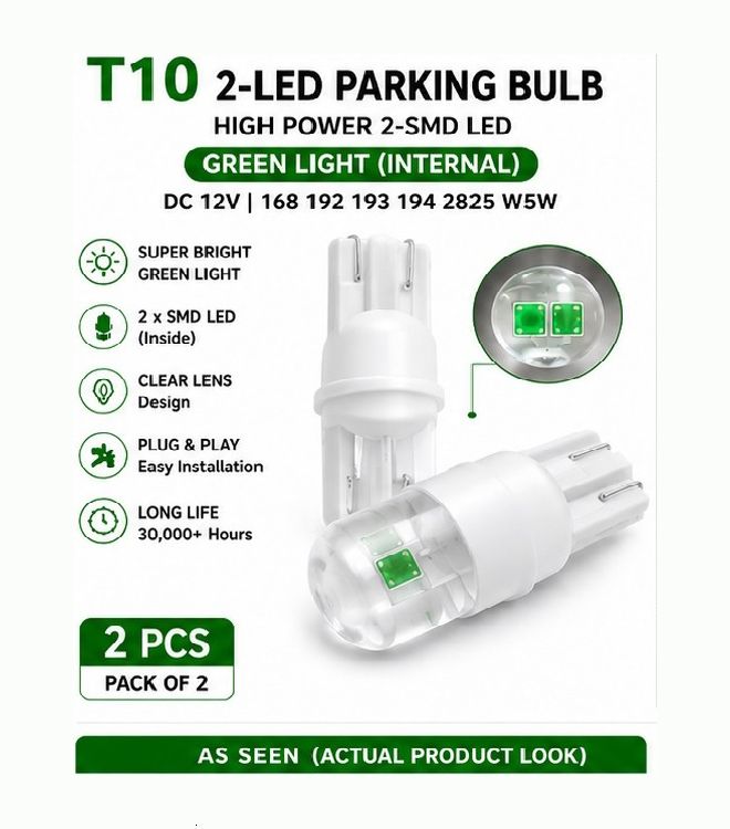 T10 W5W 2SMD 5630 Ceramic LED Bulb Green 12V Instrument Pack 2 X191 Car Fancy Lights-image-17