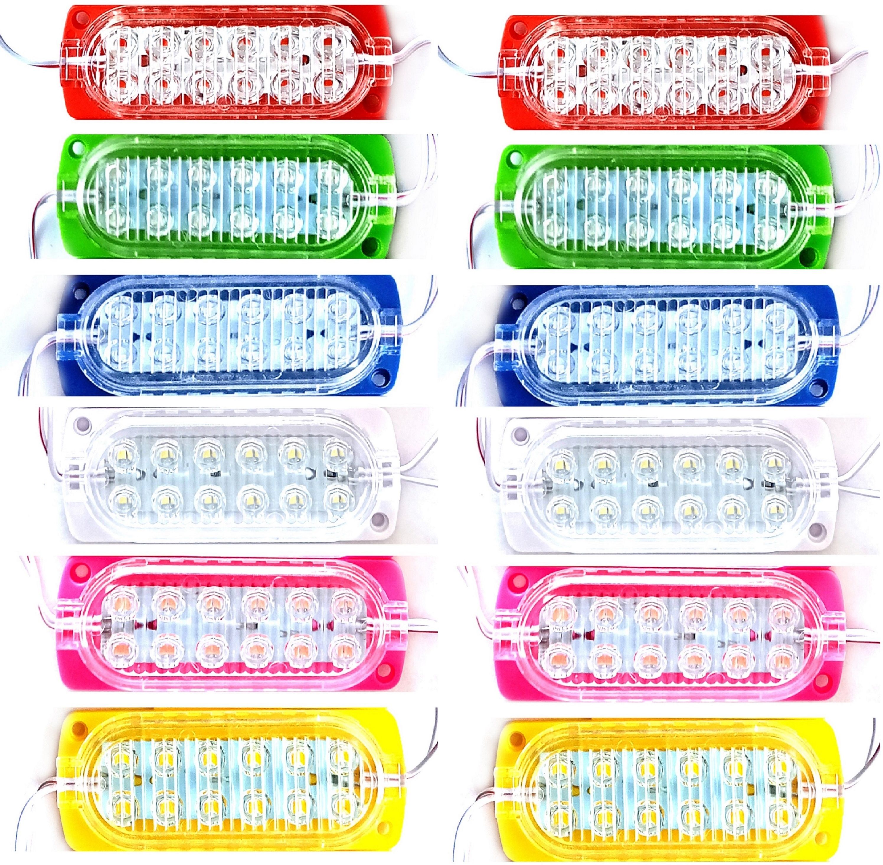 12 Pieces DC 12 Volt 3 Watt (12-LED) Waterproof LED Module Light (6 COLORS) LED Car Fancy Lights-image-20