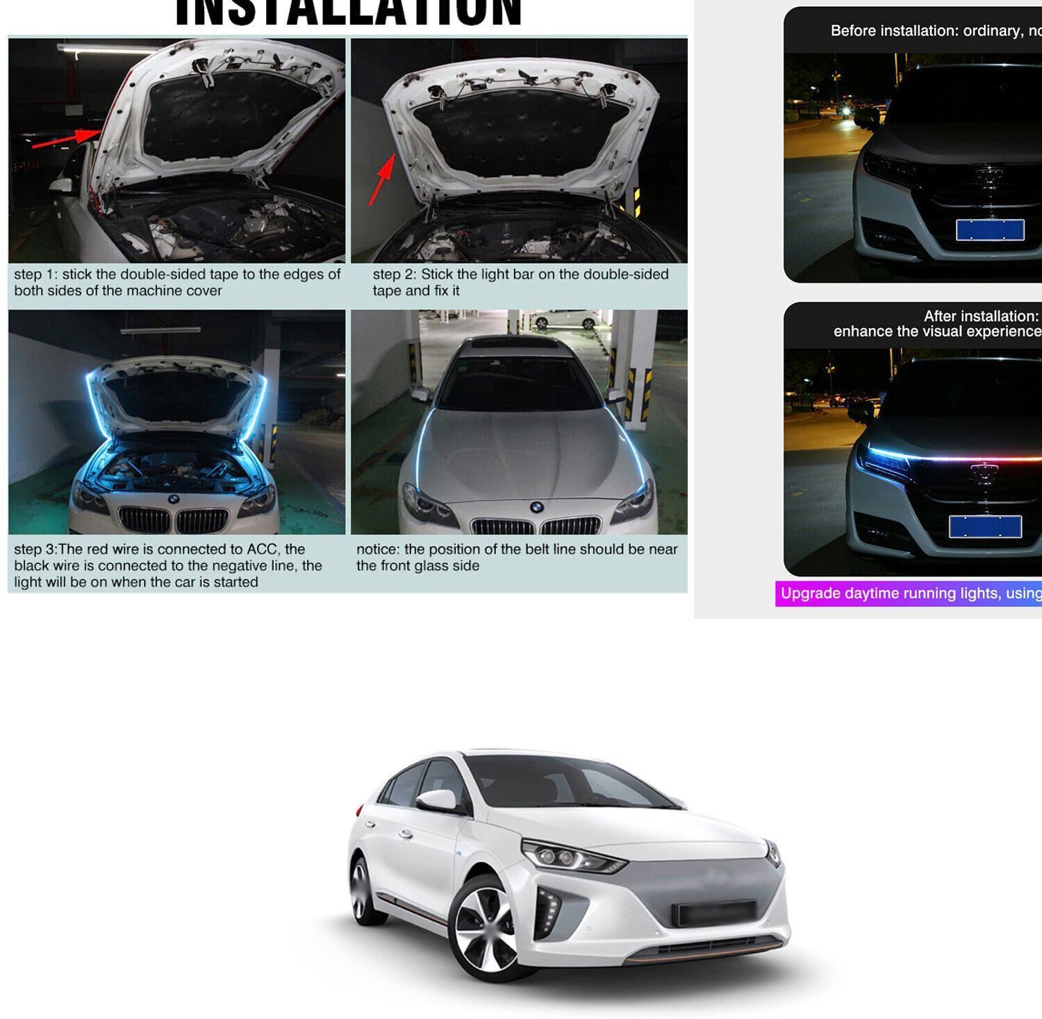 Car Fancy Reflector LED Bar Flexible Car Hood Strip Light 860 Car Reflector Light-image-22