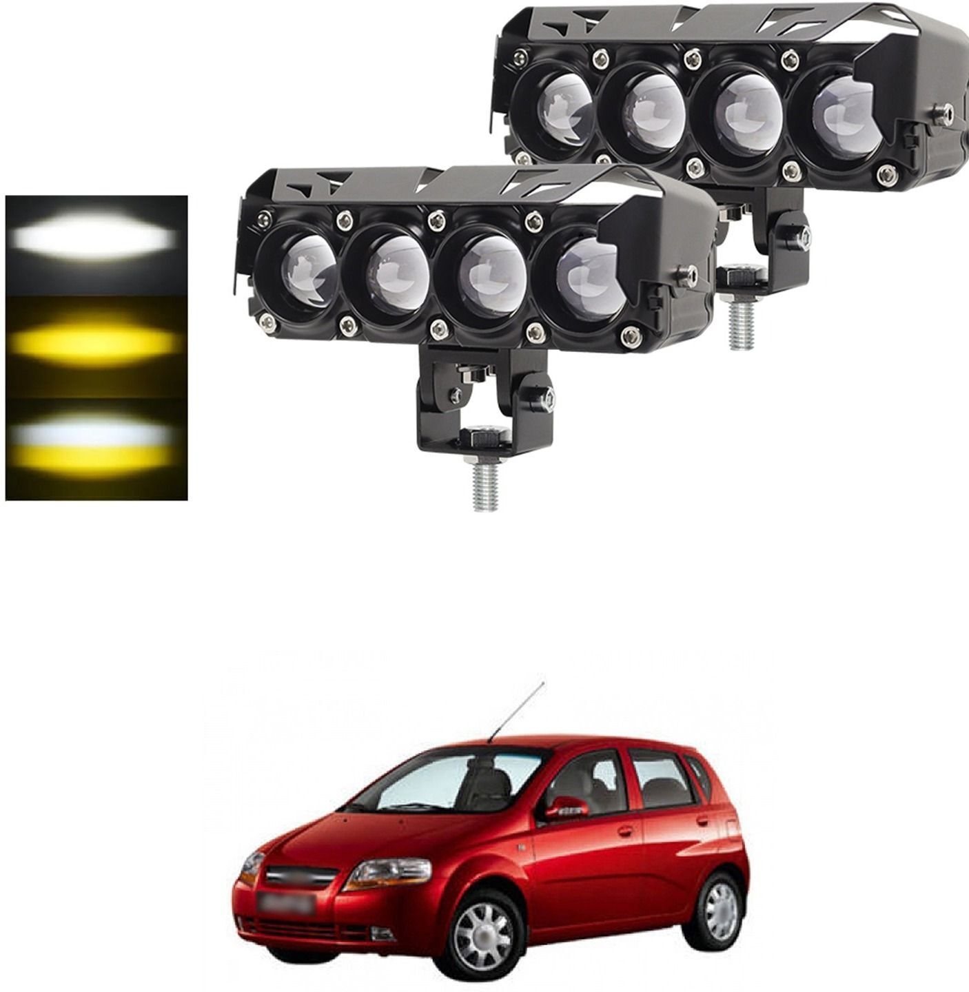 Universal 5 inch LED Driving Fog Lights 120W White and Amber LED Projector sg369 Car Fancy Lights-image-30