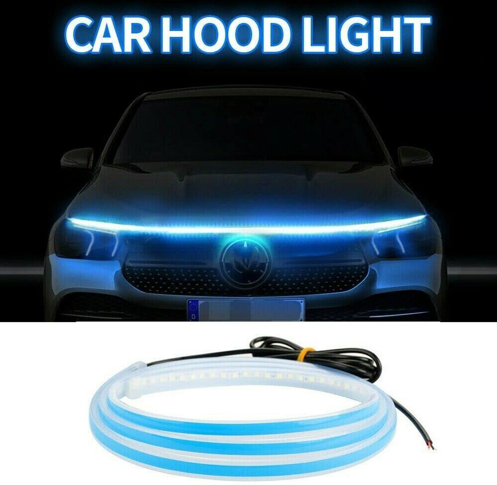aksmit Car Hood Light Strip Modified Headlight Decorative Car Daytime Running Light Car Fancy Lights-picture-3
